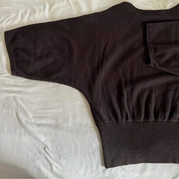 Vintage Katherine Kelly Chocolate Brown Cashmere Dolman Sweater Size Large - Picture 9 of 16